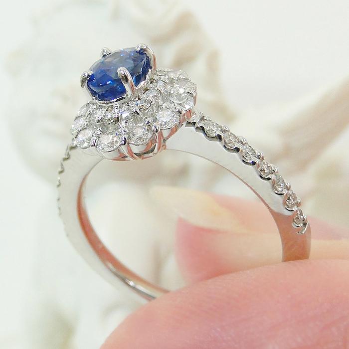 Pt950 K18YG サファイア ダイヤ リング 送料無料 ダイヤ プラチナ ゴールド ダイアモンド サファイヤ フラワー 花  クラシックチェス ゴールド 指輪 CSR0399 | Classic CHESS | 03