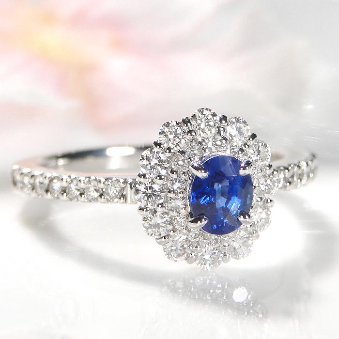 Pt950 K18YG サファイア ダイヤ リング 送料無料 ダイヤ プラチナ ゴールド ダイアモンド サファイヤ フラワー 花  クラシックチェス ゴールド 指輪 CSR0399 | Classic CHESS | 04