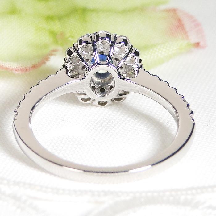 Pt950 K18YG サファイア ダイヤ リング 送料無料 ダイヤ プラチナ ゴールド ダイアモンド サファイヤ フラワー 花  クラシックチェス ゴールド 指輪 CSR0399 | Classic CHESS | 05