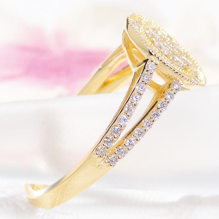 Pt950 K18YG ダイヤモンド リング 0.50ct ダイヤ プラチナ ゴールド ダイア フラワー ラウンド サークル 指輪 Pt950 K18 結婚 記念日 可愛い CSR0405の画像