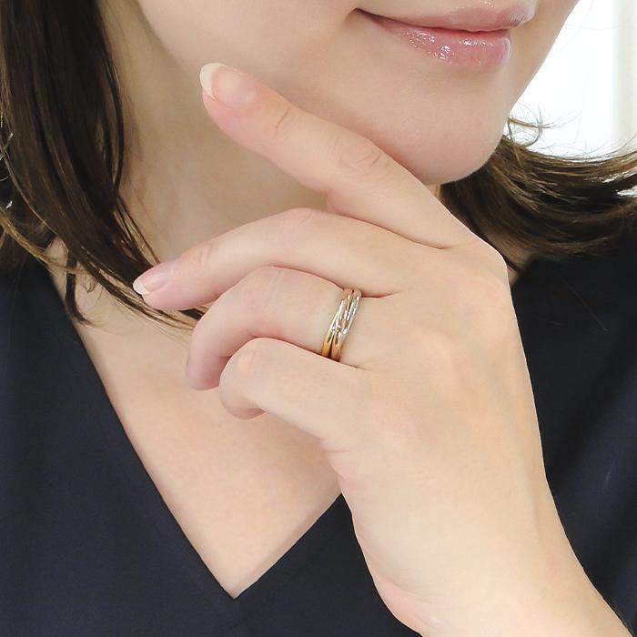 Classic CHESS（クラシックチェス） Pt900 K18YG K18PG 三連 リング