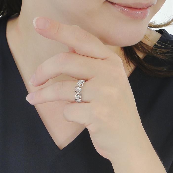 Pt950 K18PG ダイヤモンド ハートモチーフ リング 0.12ct クラシックチェス ダイヤ プラチナ ゴールド ダイア ハート 指輪 K18 レディース ギフト 結婚 CSR0412の画像
