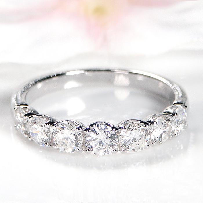 Pt900 K18YG ダイヤモンド グラデーション エタニティ リング 1.0ct 送料無料 クラシックチェス カラット 豪華 プラチナ 18金 ハーフエタニティ CSR0424の画像