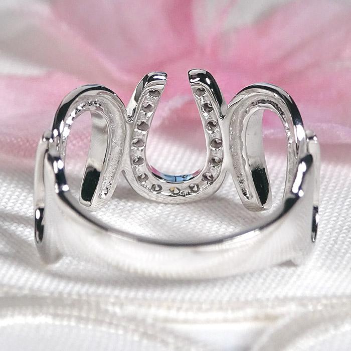 ＋AAAダイヤ ホースシューリング 16～17号相当 ダイヤ 馬蹄 ホース