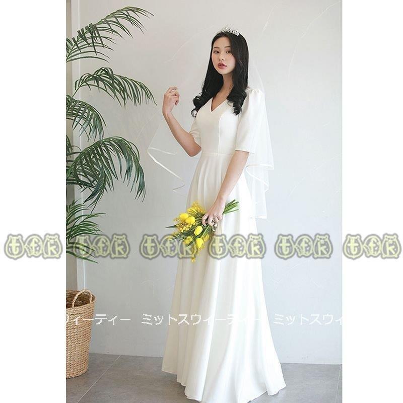 ウェディングドレス 白 Aラインドレス 半袖 ウエディングドレス フォーマルドレス 二次会 花嫁 結婚式 パーティードレス 披露宴 Aライン ロング ドレス フォーマルドレス 結婚式 演奏会 Classicfasion Mtbd K2218 ブライダル 売り値下