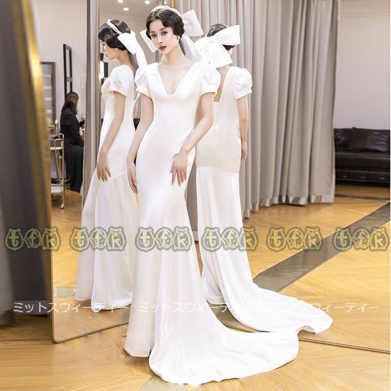 純正卸売り ウェディングドレス 結婚式 ロングドレス マーメイドラインドレス 花嫁 二次会 小さいサイズ パーティードレス 披露宴 ブライダル フォト ウェディング 上品 純正販売店 Ssl Daikyogo Or Jp