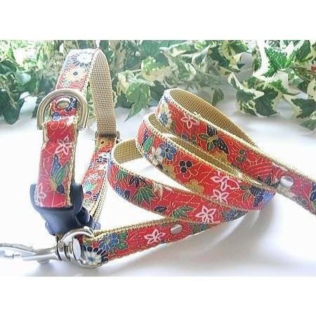 【30％OFF】【松竹梅：赤】S　犬　首輪＆リードセット | 