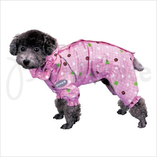 【50％OFF】サイレント加工付き 背開き両足付き レインコート キャラドット（2426）　8号　大型犬　ポンポリース　レインコート |  | 01
