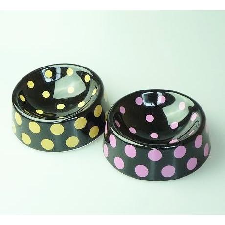 【在庫処分】ブラックドット　フードボール　犬　猫　食器 | 