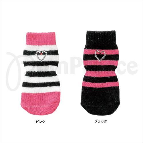 【40％OFF】【犬用靴下】ソックス ハートラインストーン Ｌ(3005)　犬　ソックス　ポンポリース | 
