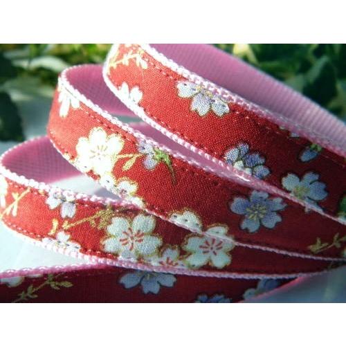 【30％OFF】【枝垂桜：エンジ】S　犬　首輪＆リードセット | 