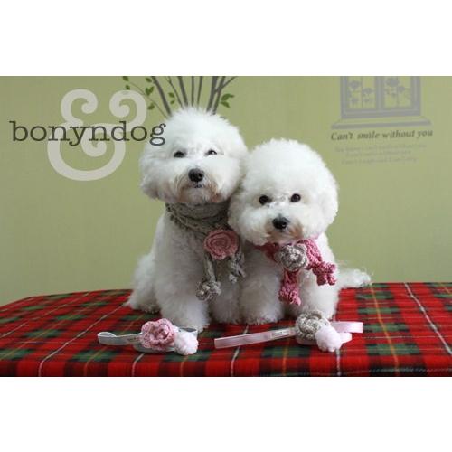 【50％OFF】bonyndog ニット花マフラー型カラー＆リードセット　XS〜XL　 |  | 02