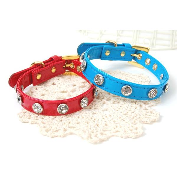【50％OFF】【RADICA*ラディカ】エナメルのラインストーンカラー　M（55011）　犬　首輪 |  | 02