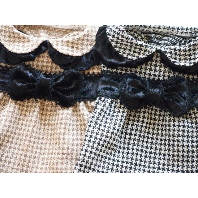 ジャガード千鳥リボンワンピ　SS〜M　犬　ワンピース |  | 01