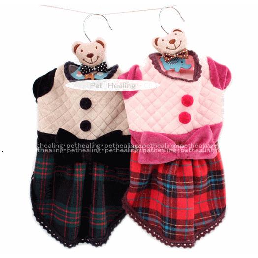 チェックリボンワンピース S〜XL 犬 服 : Pet Healing(ペット