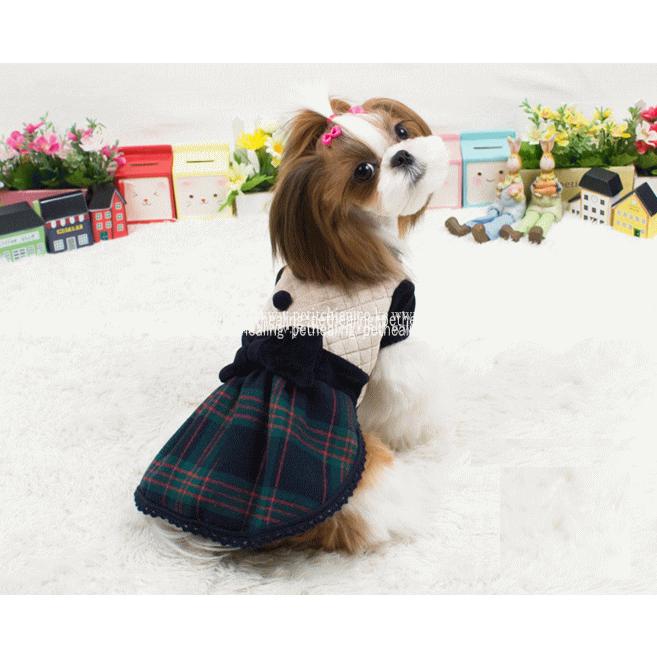 チェックリボンワンピース S〜XL 犬 服 : Pet Healing(ペット