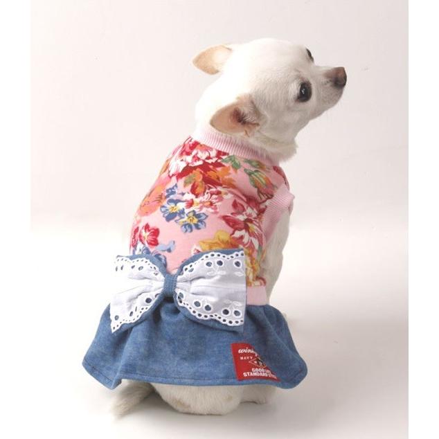 ハンドメイド犬服 ピンクの小花のパフスリーブワンピ 【公式通販】