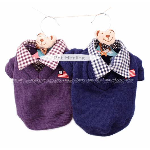 シャツ重ね着風ニット S〜XL 犬 服 : Pet Healing(ペットヒーリング