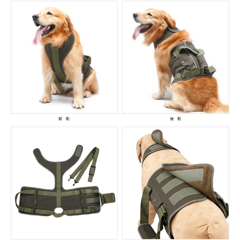 大型犬用介護ハーネス ミリタリー S〜LL【歩行補助ハーネスLaLaWalk