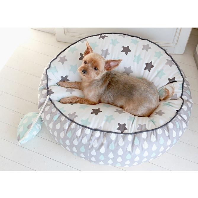 50％OFF】star×dropラウンドクッションベッドＭ（Φ56×H24） 小型犬
