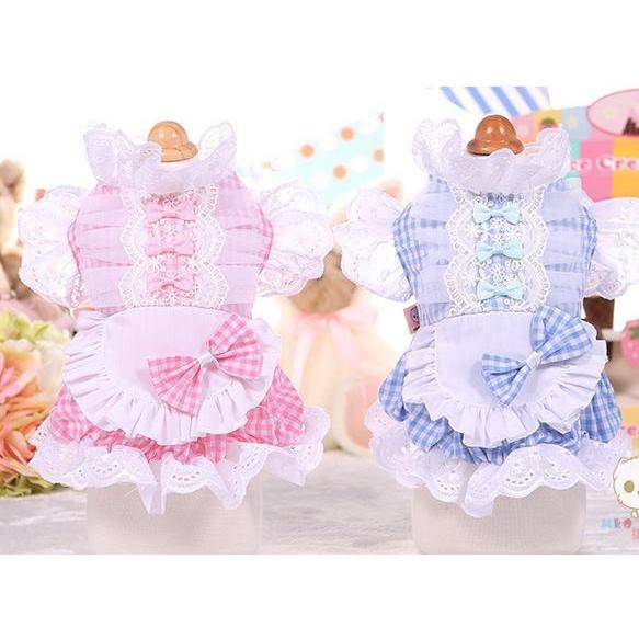 犬服 ギンガムワンピとエプロン pipi 犬 服 春 夏 かわいい ワンピース 犬の服 小型犬 中型犬