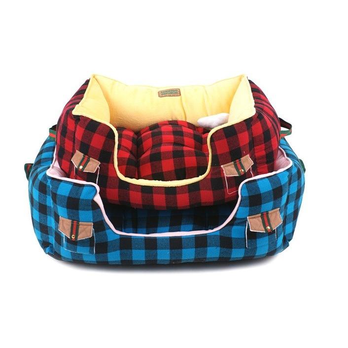 50％OFF】parisdog（パリスドッグ）ブロックチェックベッド M(ペット