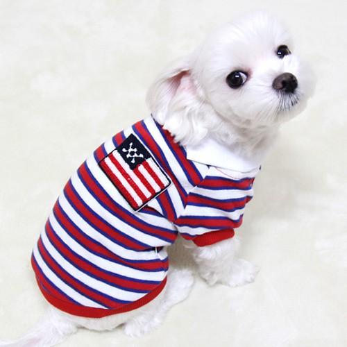 USAボーダーポロシャツ S〜XL 犬 服 : Pet Healing(ペット 