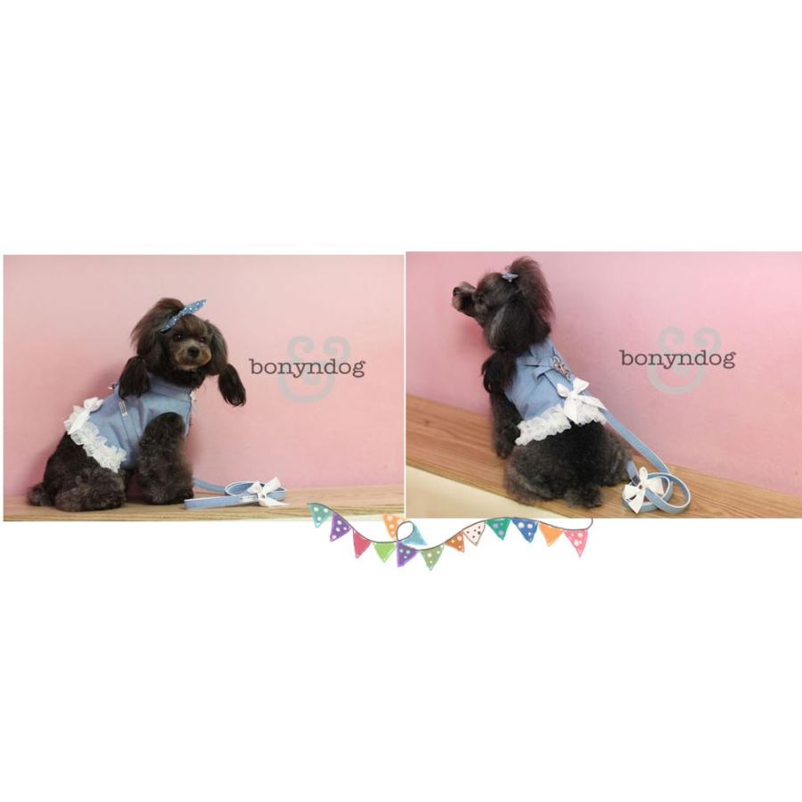 bonyndog　デニムレース（ベストタイプ）ハーネス＆リードセット　S〜XL |  | 01