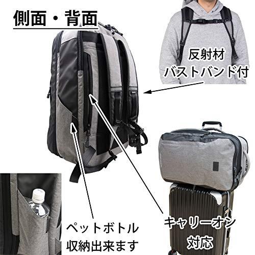[ムスタッシュ] リュック メンズ 大容量 50L リュックサック 撥水加工 ビジネス ビジネスリュック MIU-0520 ブラック 