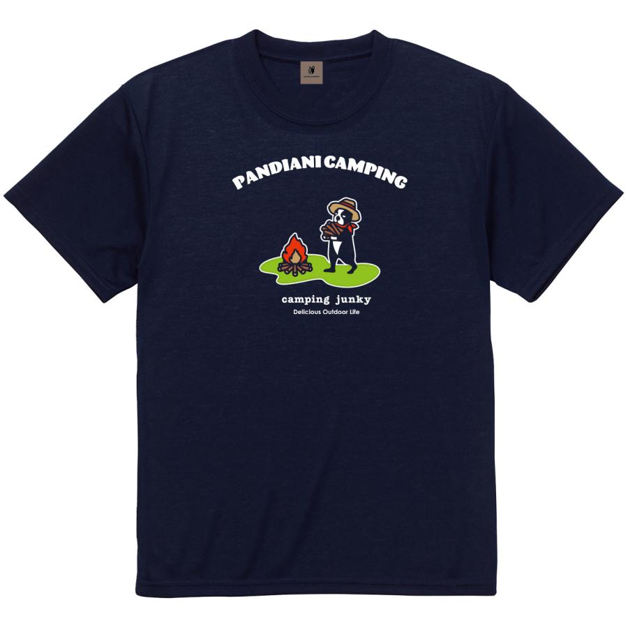 キャンプ アウトドア Tシャツ サッカージャンキー Tシャツ キャンパー犬+1 ドライコットンタッチ半袖TEE / Claudio Pandiani｜claudiopandiani｜05