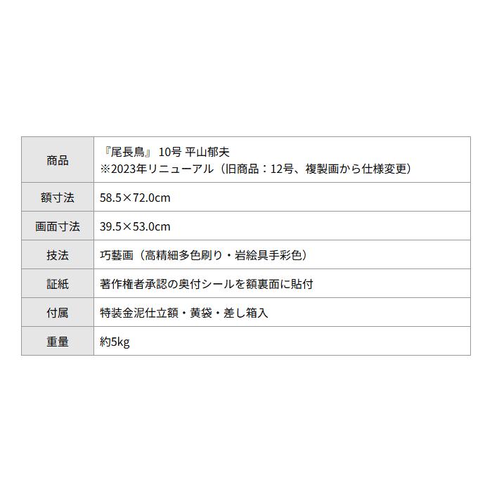 平山郁夫 尾長鳥 / 複製画 巧藝画 10号 著作権者承認 大塚巧藝社 |  | 06