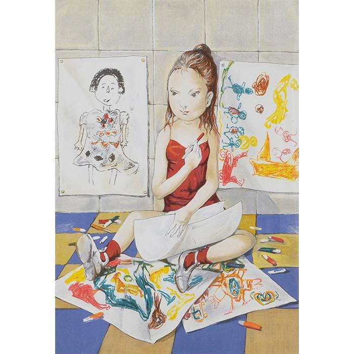 藤田嗣治 レオナール・フジタ 子供部屋 リトグラフ 複製版画 限定300部
