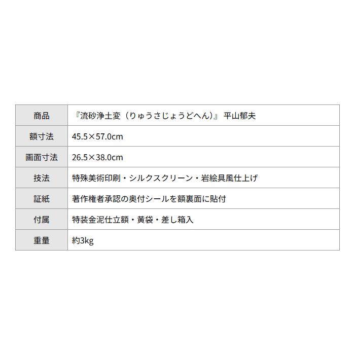 平山郁夫 流砂浄土変 シルクロード 複製画 6号 著作権者承認 大塚巧藝