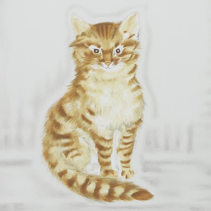 藤田嗣治 レオナール・フジタ 茶色のネコ リトグラフ 複製版画 限定300