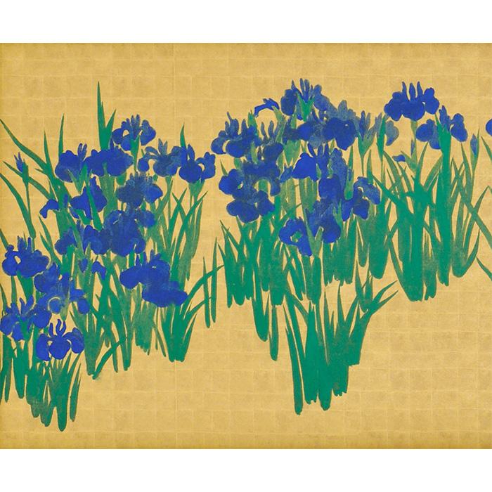 5098■尾形光琳 燕子花図 複製品 額装 左隻 尾形光琳 燕子花図 右隻・左隻セット 複製画 巧藝画 大塚巧藝社