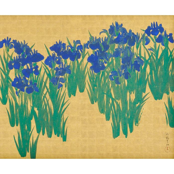 5098■尾形光琳 燕子花図 複製品 額装 左隻 尾形光琳 燕子花図 右隻・左隻セット 複製画 巧藝画 大塚巧藝社