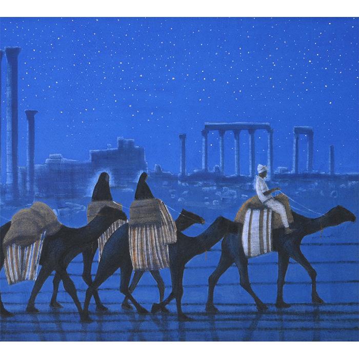 平山郁夫 パルミラ遺跡を行く・夜 巧藝画 複製画 変形25号大 限定500部 大塚巧藝社 |  | 03