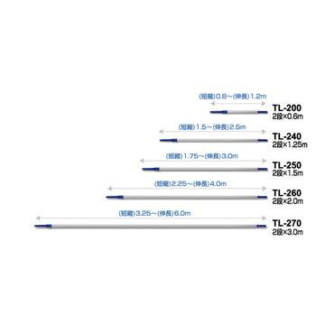 セイワ　スカイポール2段式 （TL-270）2段×3.0m（最大6m）　 業務用 軽量アルミ 窓ガラス清掃用 高所作業 SEIWA正規品_1