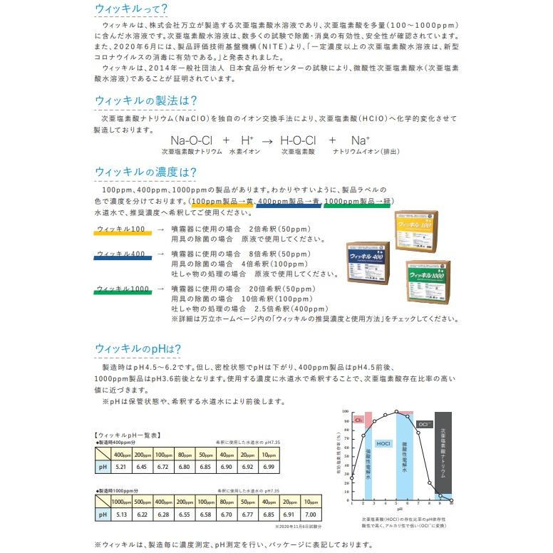 万立　白馬 次亜塩素酸水 ウィッキル (100ppm)スプレー 500ml×12本 【業務用 ウイルス 細菌 除菌 感染症予防 消臭 手指 アルコール代替 日本製】｜clean-clean-y｜05