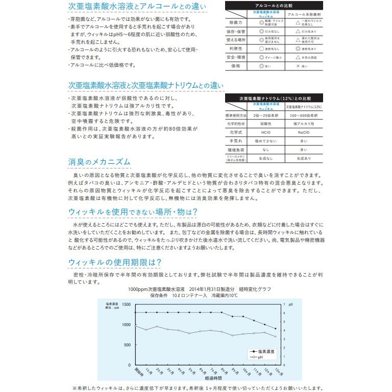 万立　白馬 次亜塩素酸水 ウィッキル (400ppm) ●●10L×3ケース●● 専用コック付【業務用 沖縄・離島配送不可／代引不可 ウイルス除菌 予防 】｜clean-clean-y｜06