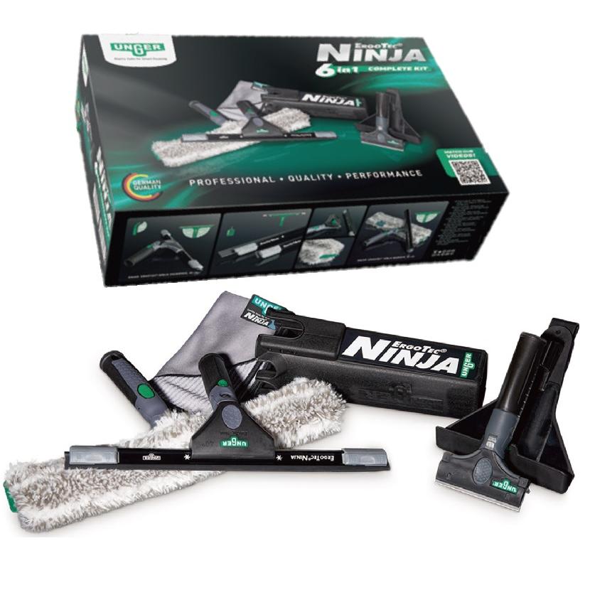 UNGER NINJA バケット スクイジー おまけの新品窓用シャンプー Amazon | ウンガーエルゴテックニンジャ シャンプー＆スクイジー