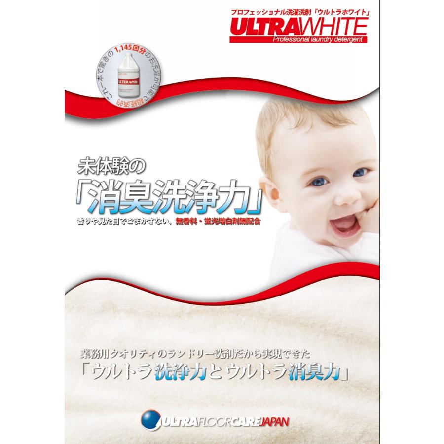 ウルトラフロアケア　ウルトラホワイト（3.78L）1本 専用ポンプ付き　洗濯用洗剤 無添加 強力洗浄 消臭 黄ばみ シミ落とし 無香料 大容量 3.78リットル 1ガロン_1
