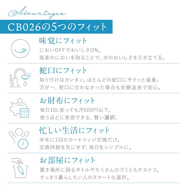 浄水器 クリンスイ 蛇口直結 CB026-GY 6ヶ月 蛇口 浄水 塩素除去 蛇口浄水器 水道 浄水機 PFAS PFOS PFOA 除去 [CB026-GY] | クリンスイ | 12