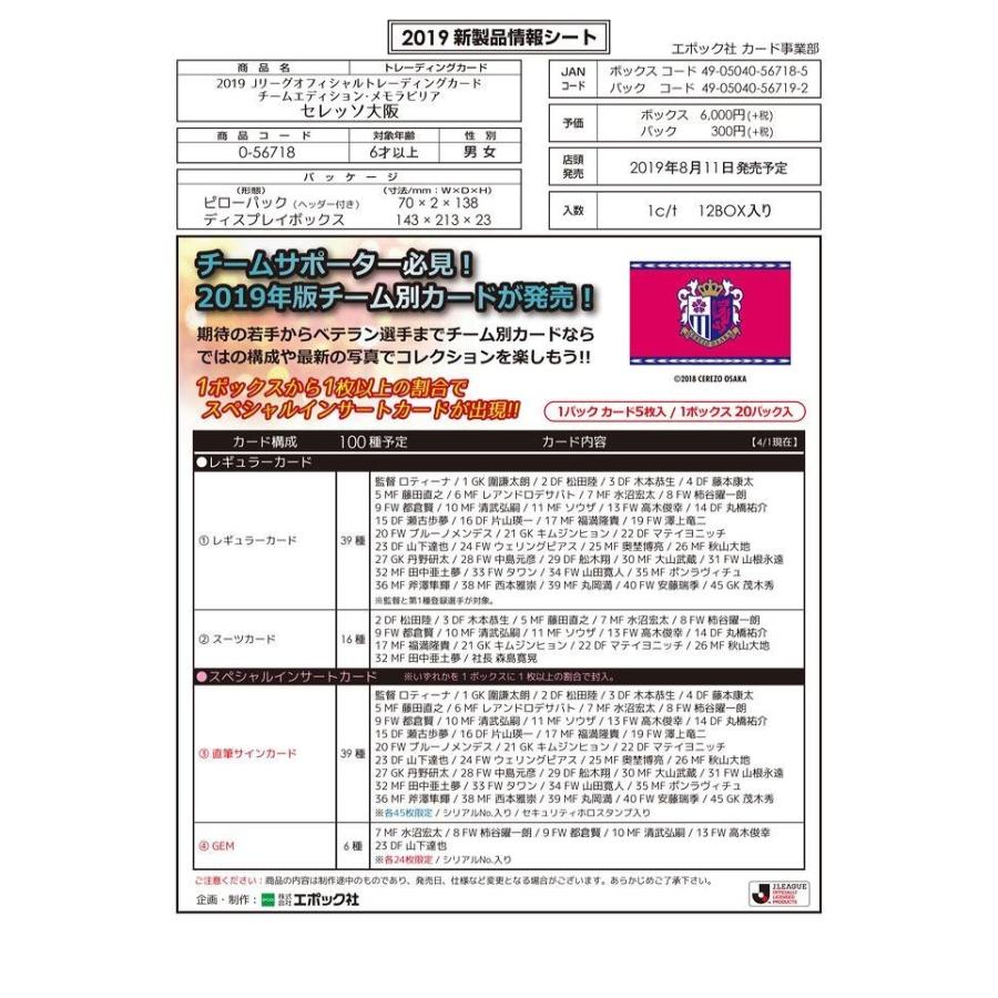 2019 Jリーグチームエディション セレッソ大阪 1ボックス