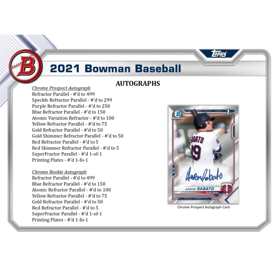 2021 bowman jumbo box MLB選手の直筆サイン3枚入 楽天市場】［完売必至 在庫僅か］2024 Bowman Baseball HTA