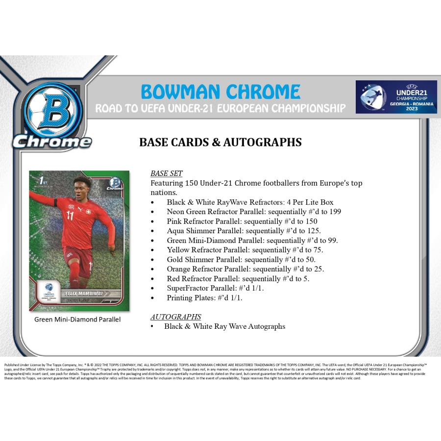 【予約】 SOCCER 2022 TOPPS BOWMAN CHROME ROAD TO UEFA U21 LITE HOBBY 1BOX(16パック入り) 【発売延期中】｜clearfile｜03