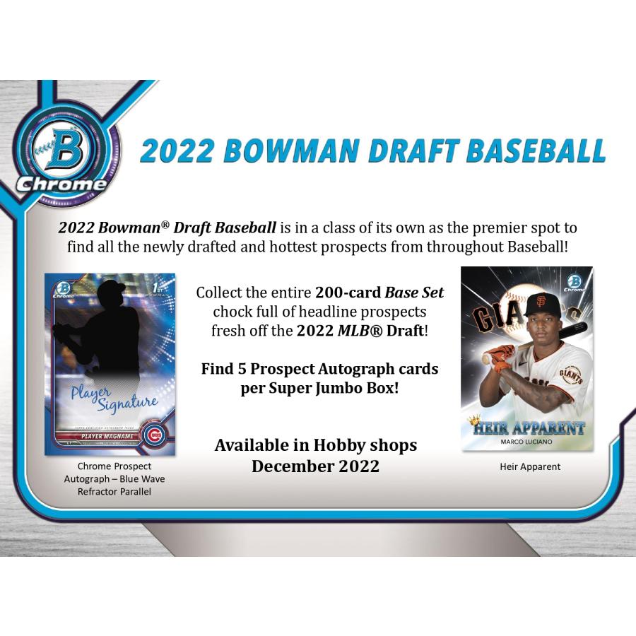 【予約】 MLB 2022 TOPPS BOWMAN DRAFT BASEBALL SUPER JUMBO 1BOX 【12月21日発売予定