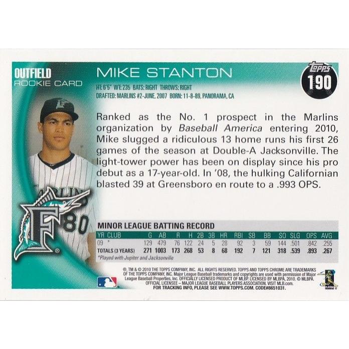 TOPPS 2010 Chrome ジャンカルロ・スタントン Mike Stanton Autographs