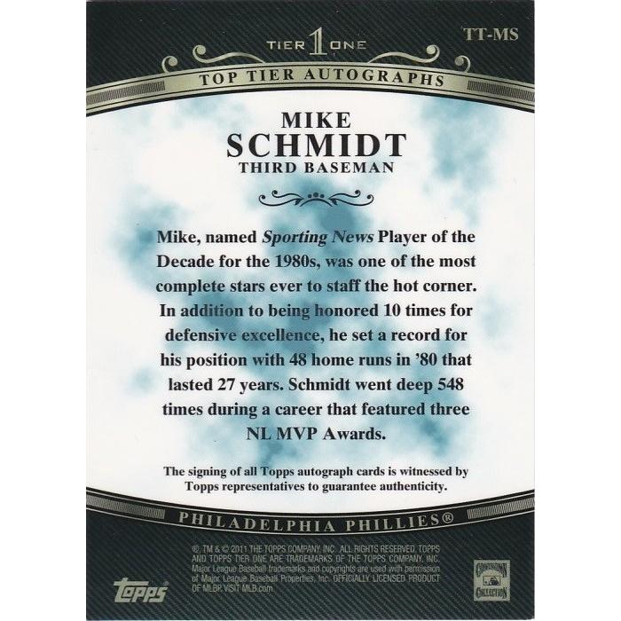 TOPPS 2011 Tier One マイク・シュミット Mike Schmidt /99 Autographs