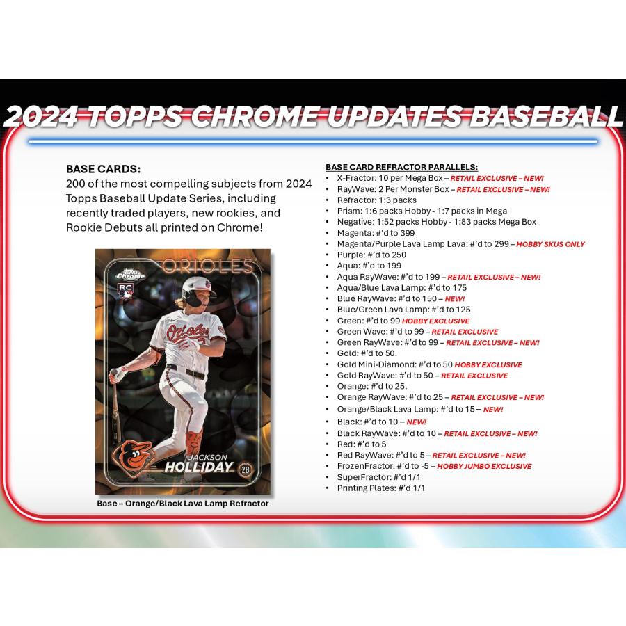 MLB 2024 TOPPS CHROME UPDATES JUMBO 1BOX topps2024chromeupdatejumbo